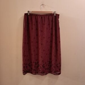 Jonathan Martin Skirt Women's Large L Red Dark Floral Moody Whimsigoth Midi Y2K